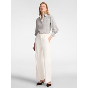 Elena Mirò - Camicia rigata - Nero