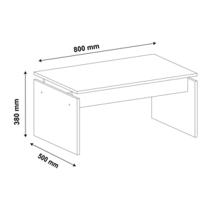 Mesa de centro CRISTY - 80x50x38cm