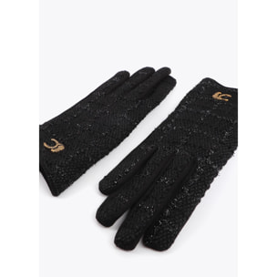 Guanti combinati in tweed