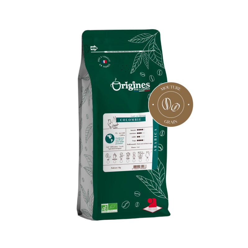 Café Bio Colombie - Pur Arabica - Grain 1 kg