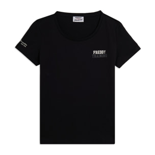 T-shirt Regular Freddy Training con Glitter sul Cuore