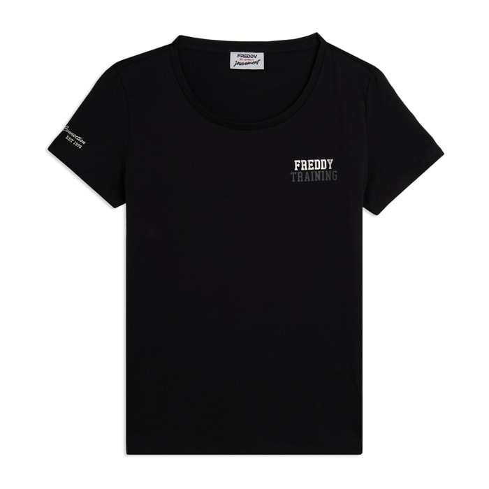 T-shirt Regular Freddy Training con Glitter sul Cuore