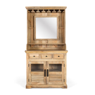 Muebles Bar de Madera de Mango 98 Cm Estilo Rústico Contemporáneo