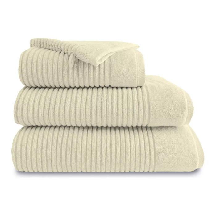 Gant de toilette pur coton 560 g/m² uni ecru Vitae blanc casse