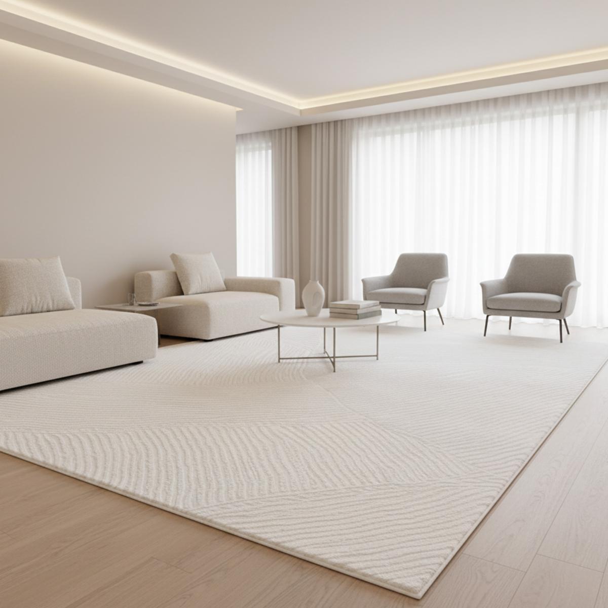 Tapis tissé en relief, JURU motif ton sur ton doux et soyeux