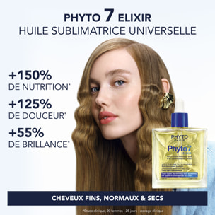 Phyto7 Elixir - Coffret Huile Sublimatrice Universelle 180 ml + Shampooing Réparateur 50 ml