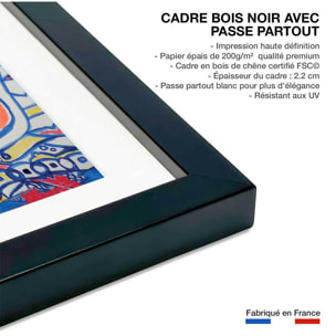 Affiche reproduction abstraite ""défilé"" Affiche sous cadre noir