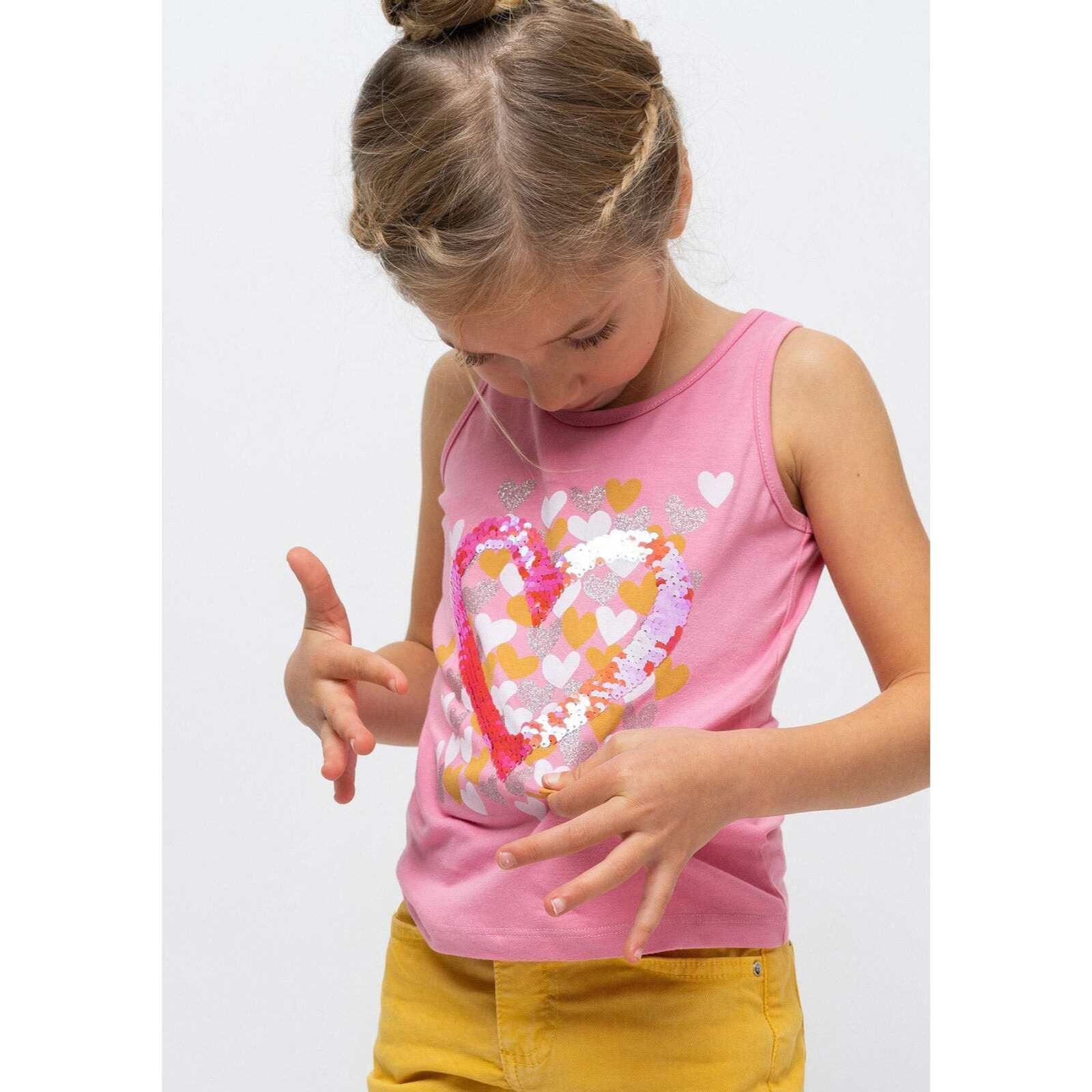 Camiseta de Niña Corazones Rosa