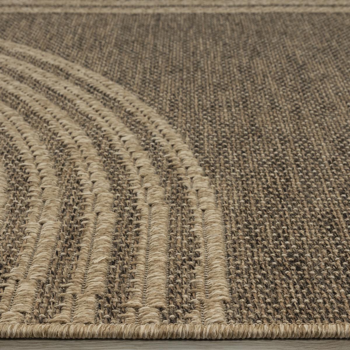 Tapis extérieur intérieur NOLIM aspect jute motif arc-en-ciel