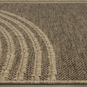 Tapis extérieur intérieur NOLIM aspect jute motif arc-en-ciel
