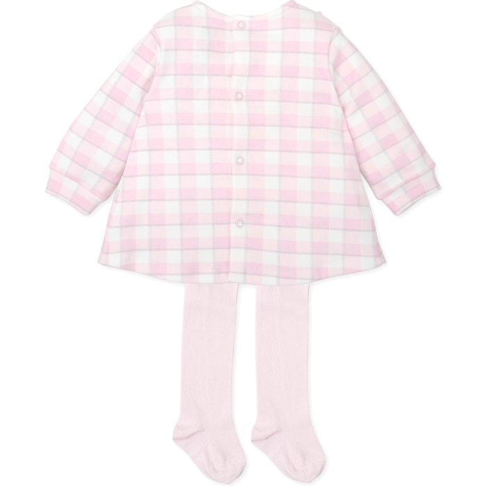 Vestido con leotardos . - Rosa