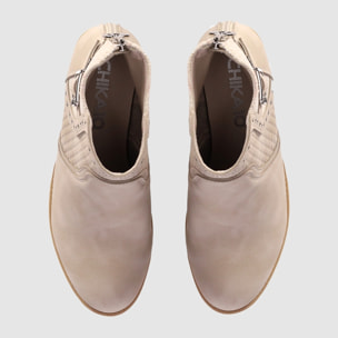 Botines de Piel Sintética - Beig - Tacón: 6 cm