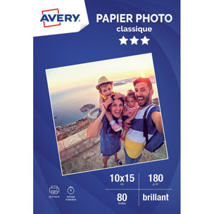 Papier photo AVERY 80 Photos brillantes 10x15 180g