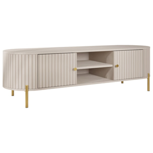 Jaime - meuble tv 175 cm - 2 portes et 2 niches - Beige