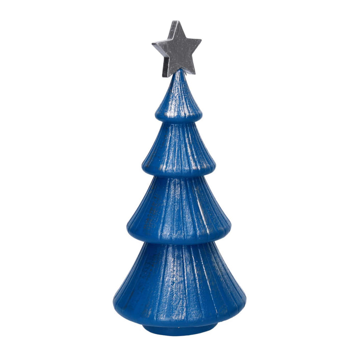 Albero in legno argento e blu cm ø15h34,5