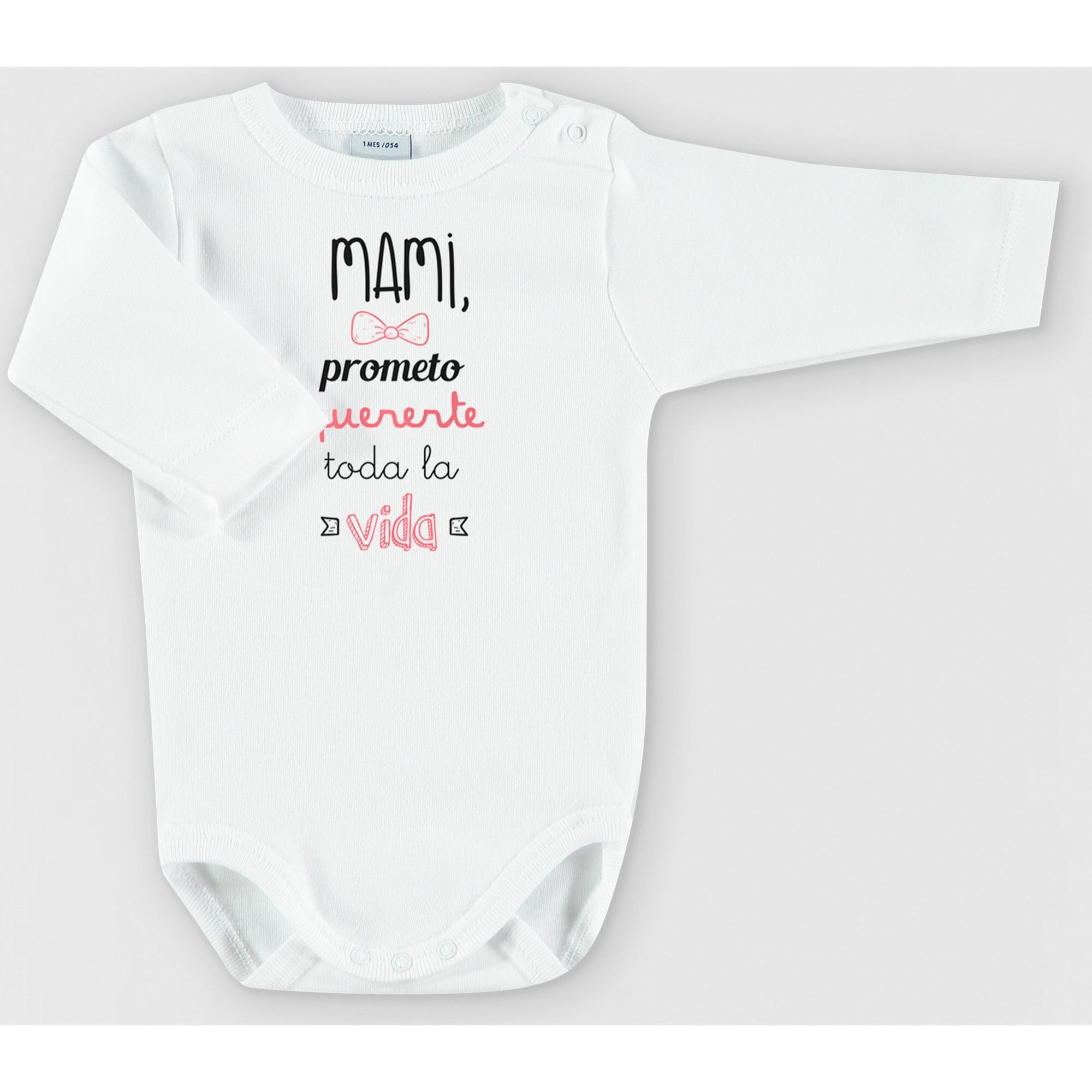 Body bebé manga larga personalizado frases