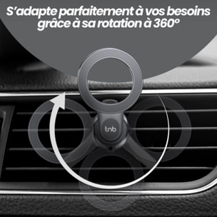 Support smartphone TNB Support magnétique compact aération Noir