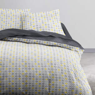Parure housse de couette 3pcs 100% coton 57fils gris