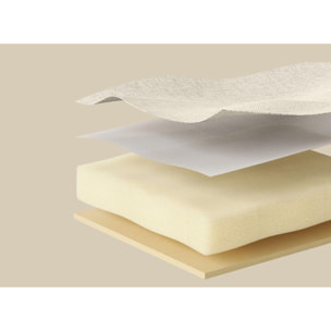 Pouf contenitore pieghevole bianco panna in simil lino