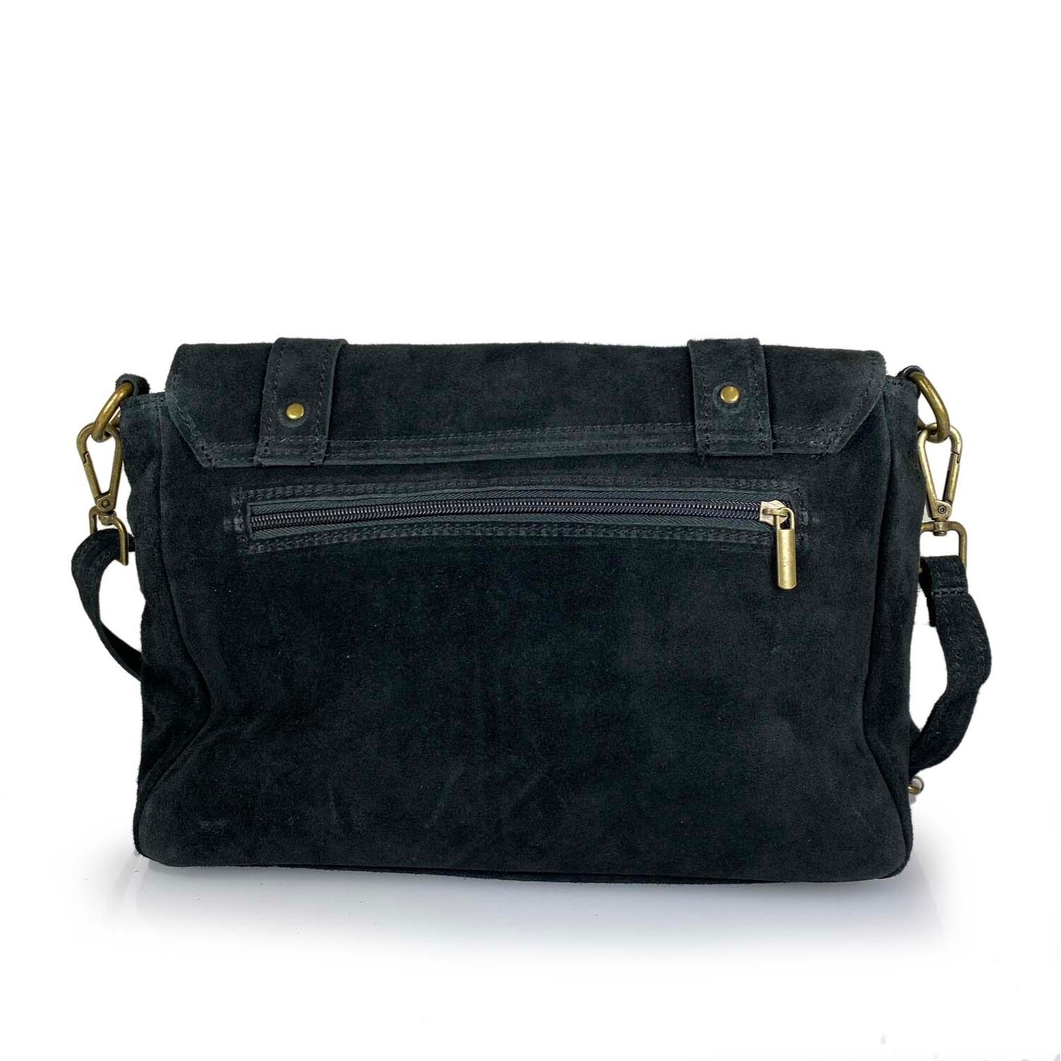 Borsa Donna in vera pelle Made in Italy colore Nero dimensioni cm 30 x 21 x 8