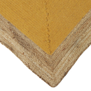 Tapis Jute Coton Moutarde 120x170cm