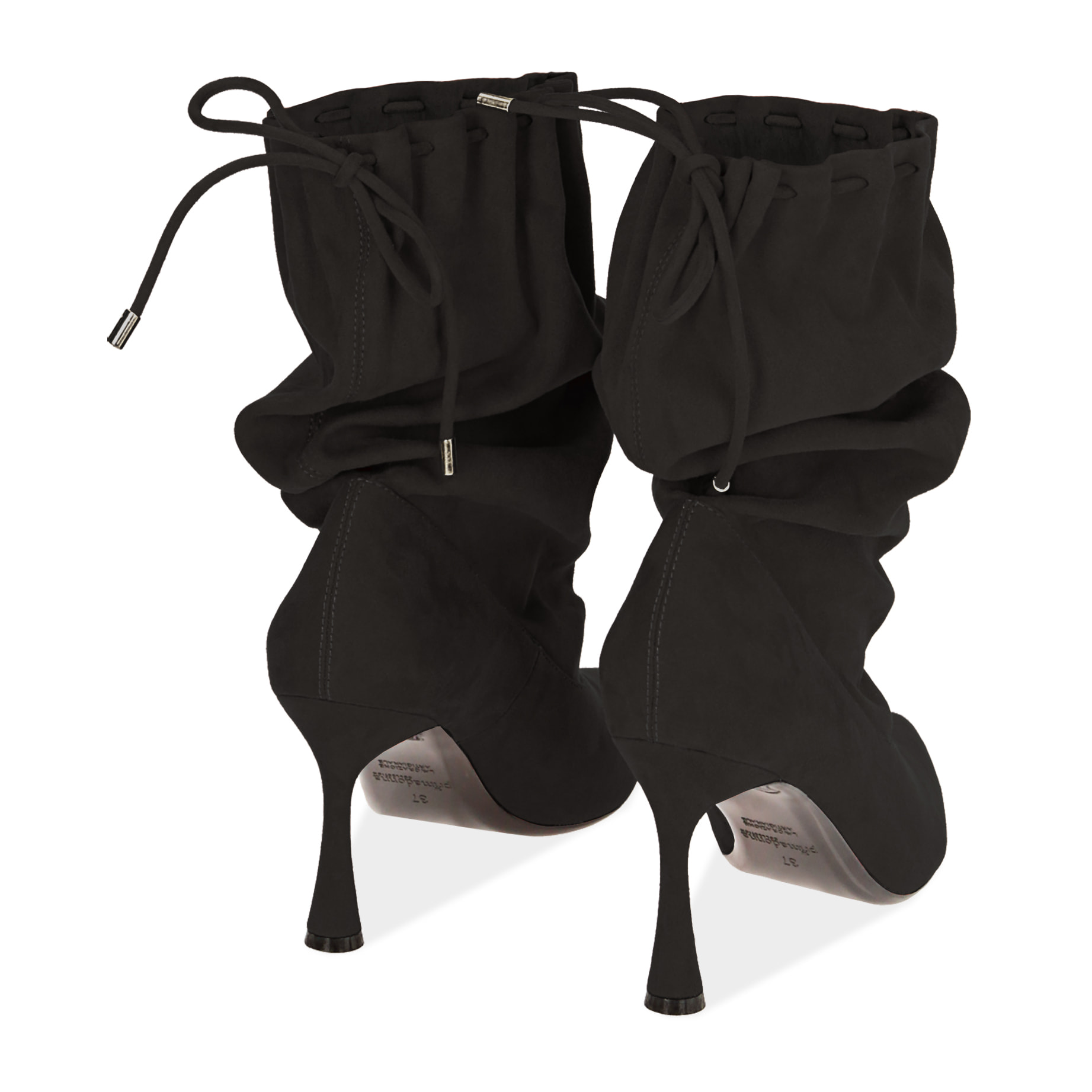 Botines negros de microfibra, 8,5 cm.