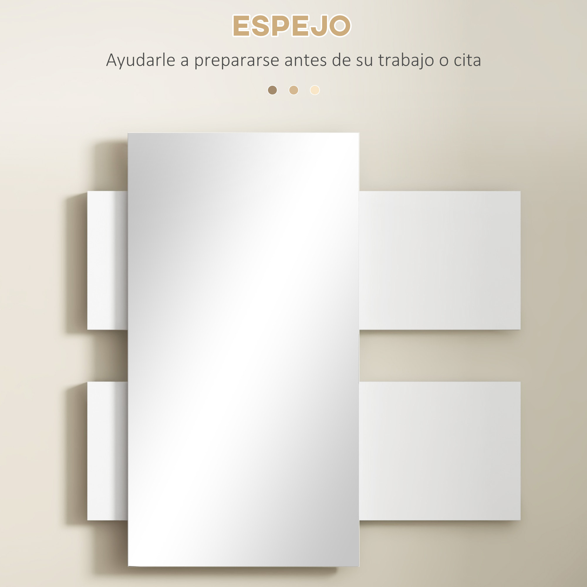 Juego de Muebles de Entrada Recibidor con Espejo y Cajón Recibidor Colgante para Pasillo Estilo Moderno 75x3,5x75 cm y 75x30,5x20 cm Blanco y Gris