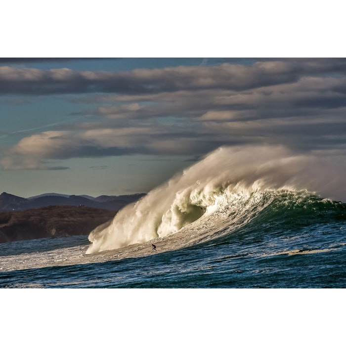 Tableau paysage ocean vague belharra  Toile imprimée
