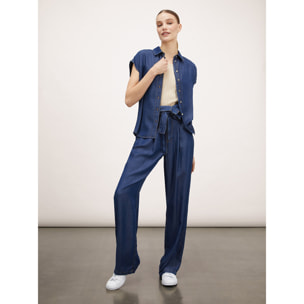 Motivi - Pantaloni palazzo in TENCEL™ - Blu