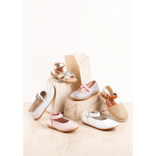 Sandalias De Bebé Estampado Margaritas En Oro