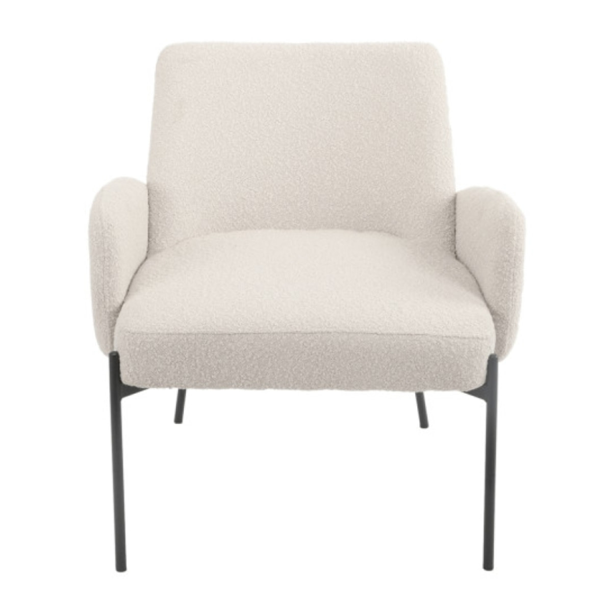 Fauteuil tissu bouclette écru imitation laine mouton - BOUCLE