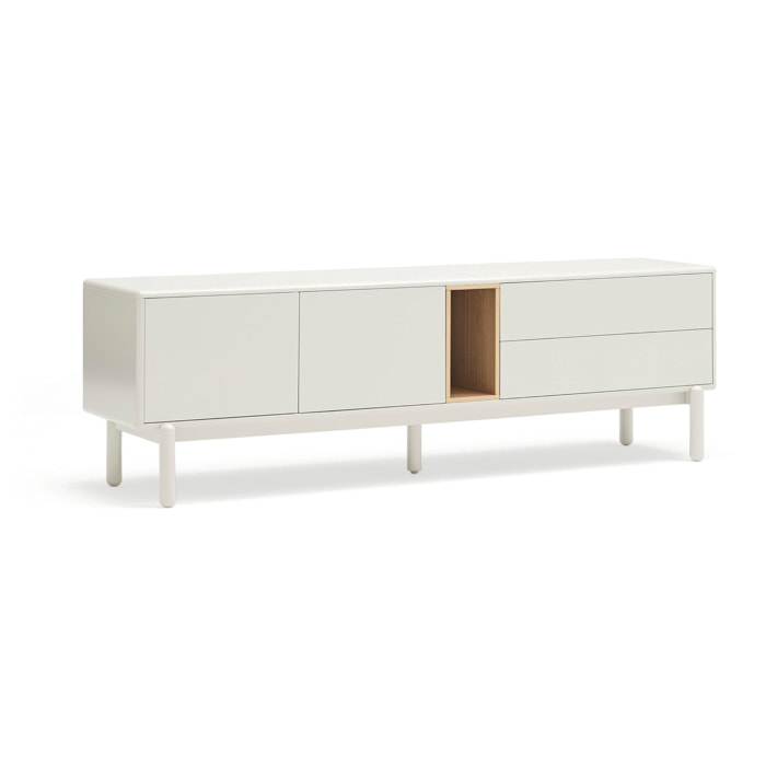 Mueble de televisión Corvo 2 puertas y 2 cajones de 180cm crema