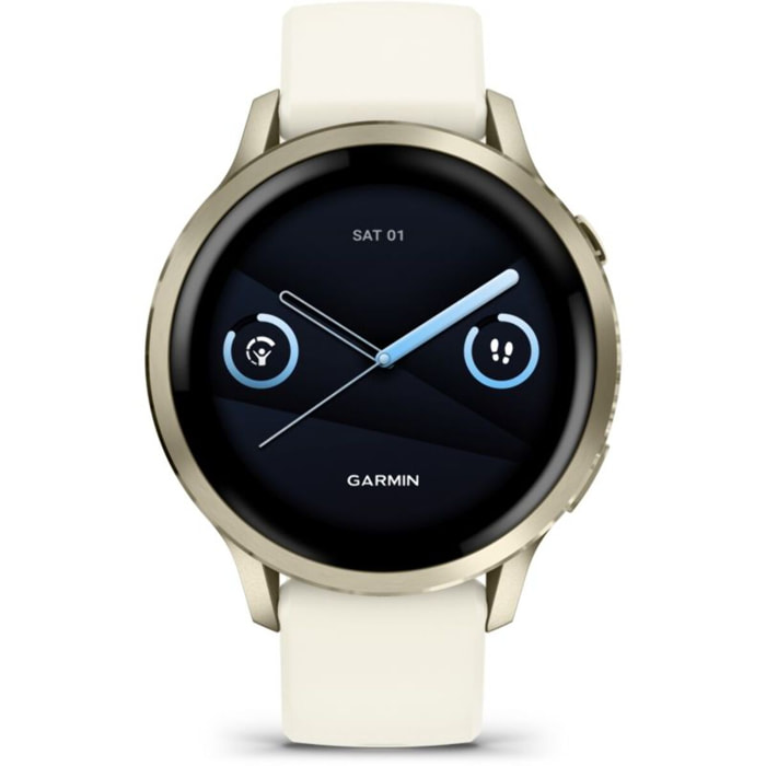 Montre sport GARMIN Venu 4 Beige/Lunar Or Silicone ivoir41mm