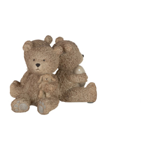 J-Line figurine Teddy 3 Parties - polyrésine - marron clair