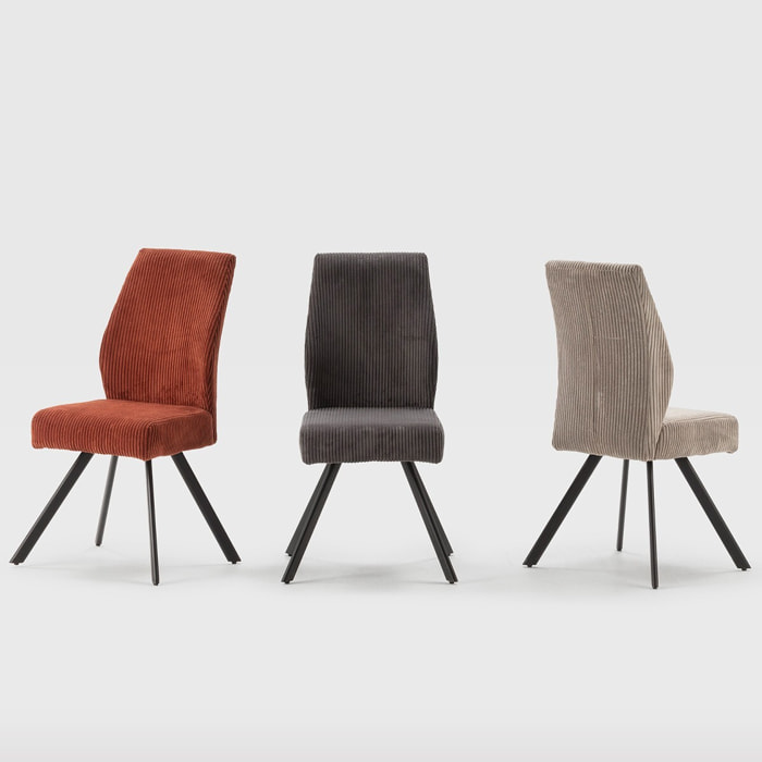 Lot de 2 chaises en velours côtelé - LAGOM