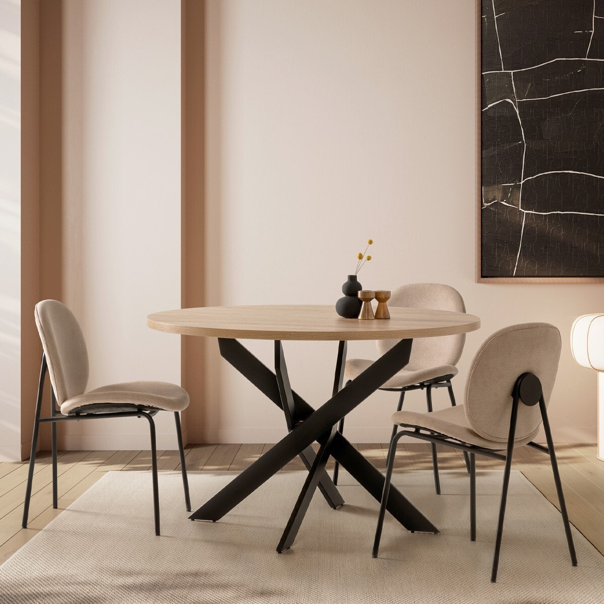Lot de 2 chaises en tissu - BOREAL