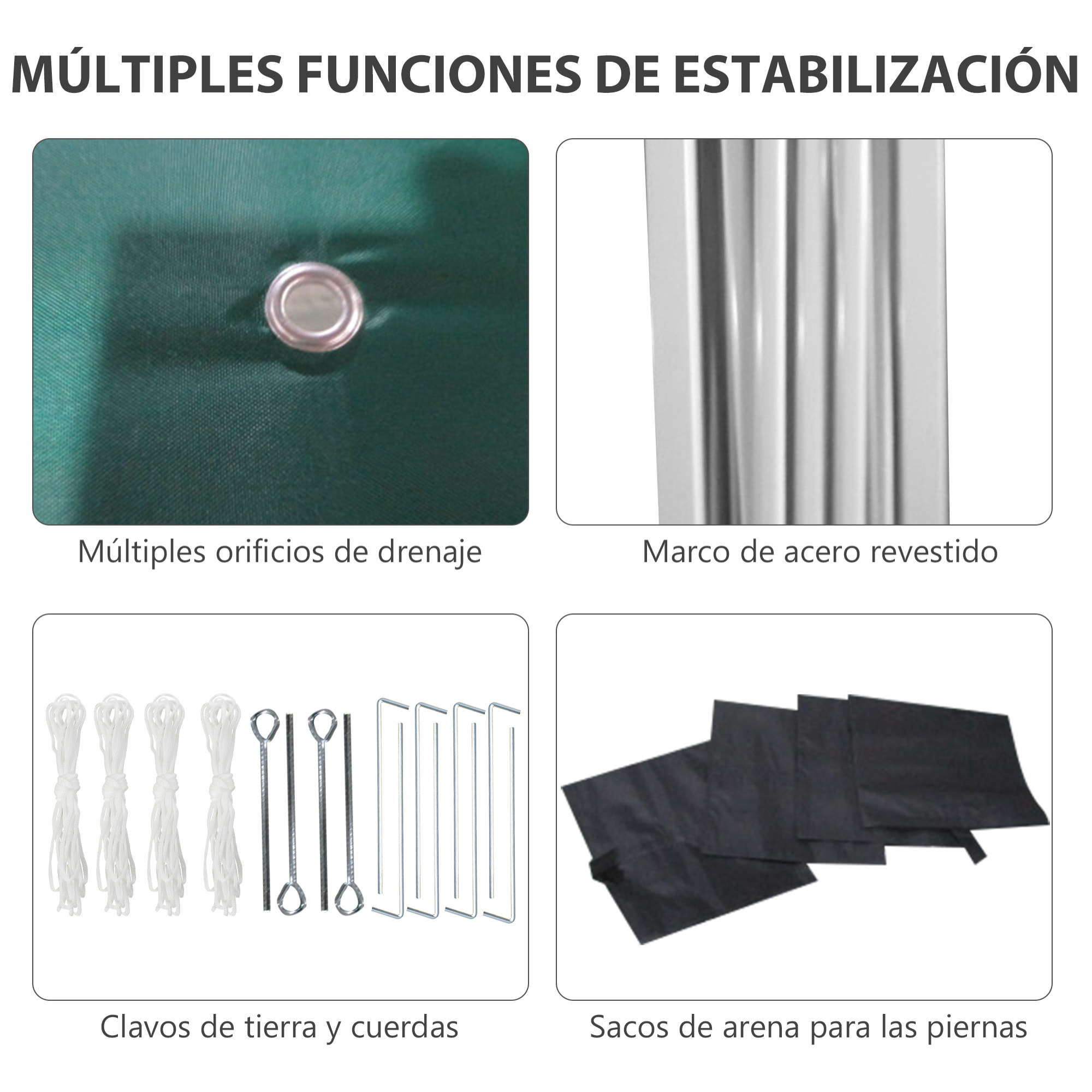 Carpa Plegable Pop-up Gazebo 3x3 m Cenador Plegable con 2 Paredes Laterales Anti-UV Altura Ajustable en 3 Niveles Sacos de Arena y Bolsa de Transporte con Ruedas para Camping Fiestas Verde