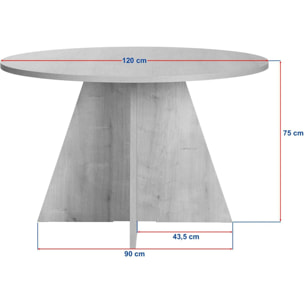 Table à manger ronde 5 à 6 pers. - NORAE