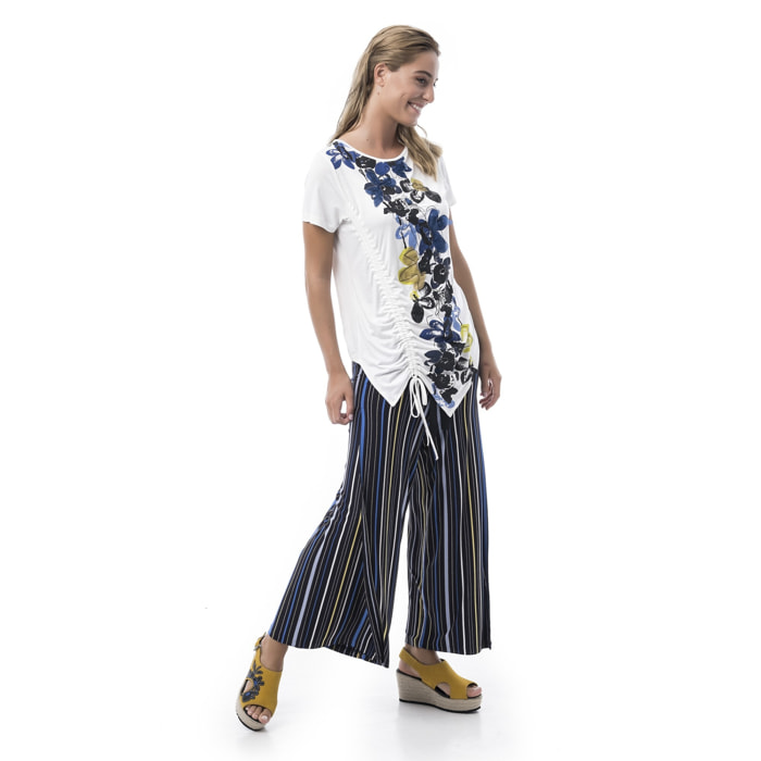 Top Rodas Top Bordado Largo Blanco Casual para mujer