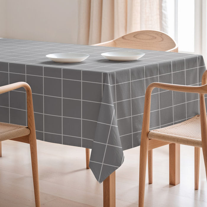 Nappe imprimée anti-tâches MAREA GRIS
