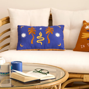 Coussin Libertad 30x50cm bleu indigo