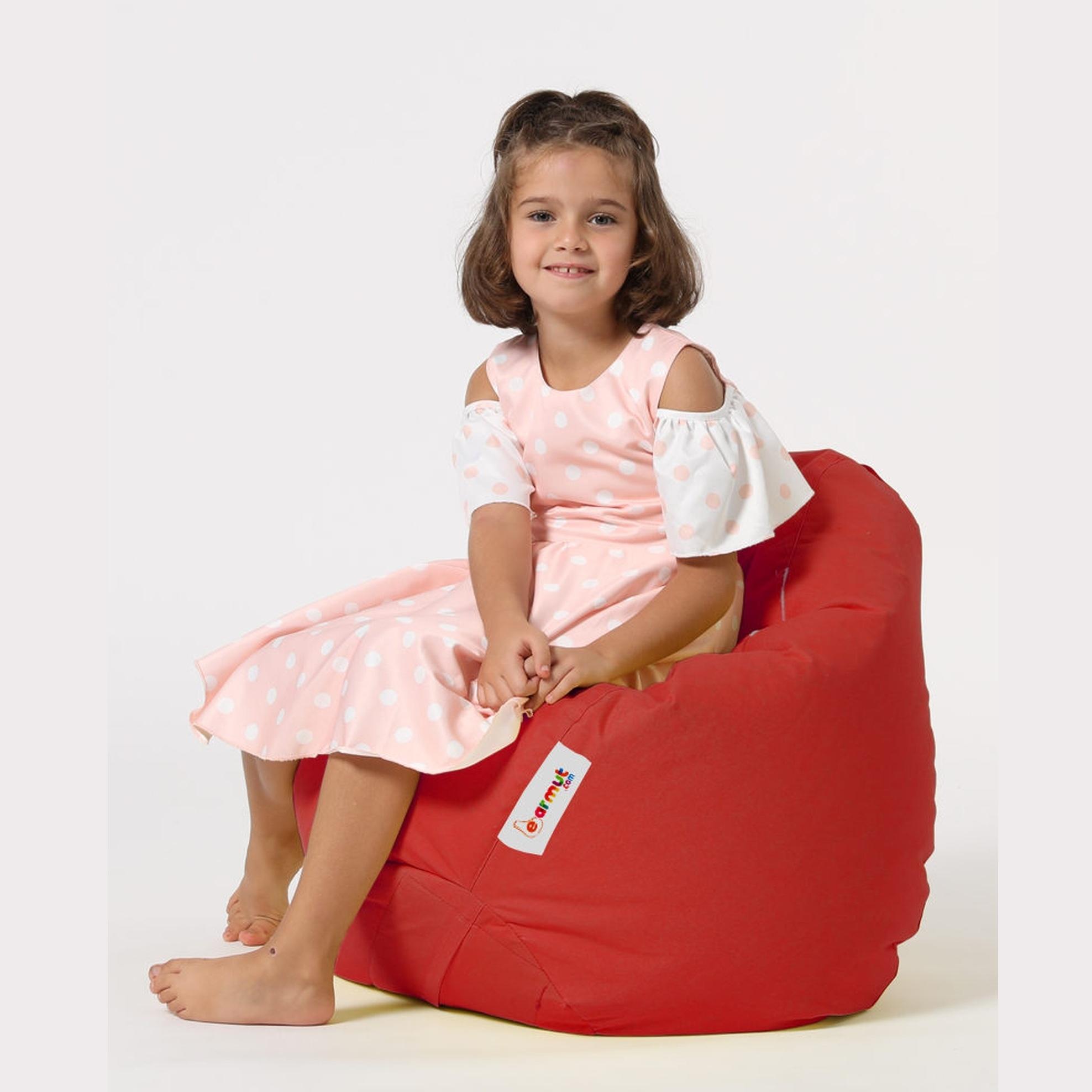 Sillón-puf para niños para exteriores rojo