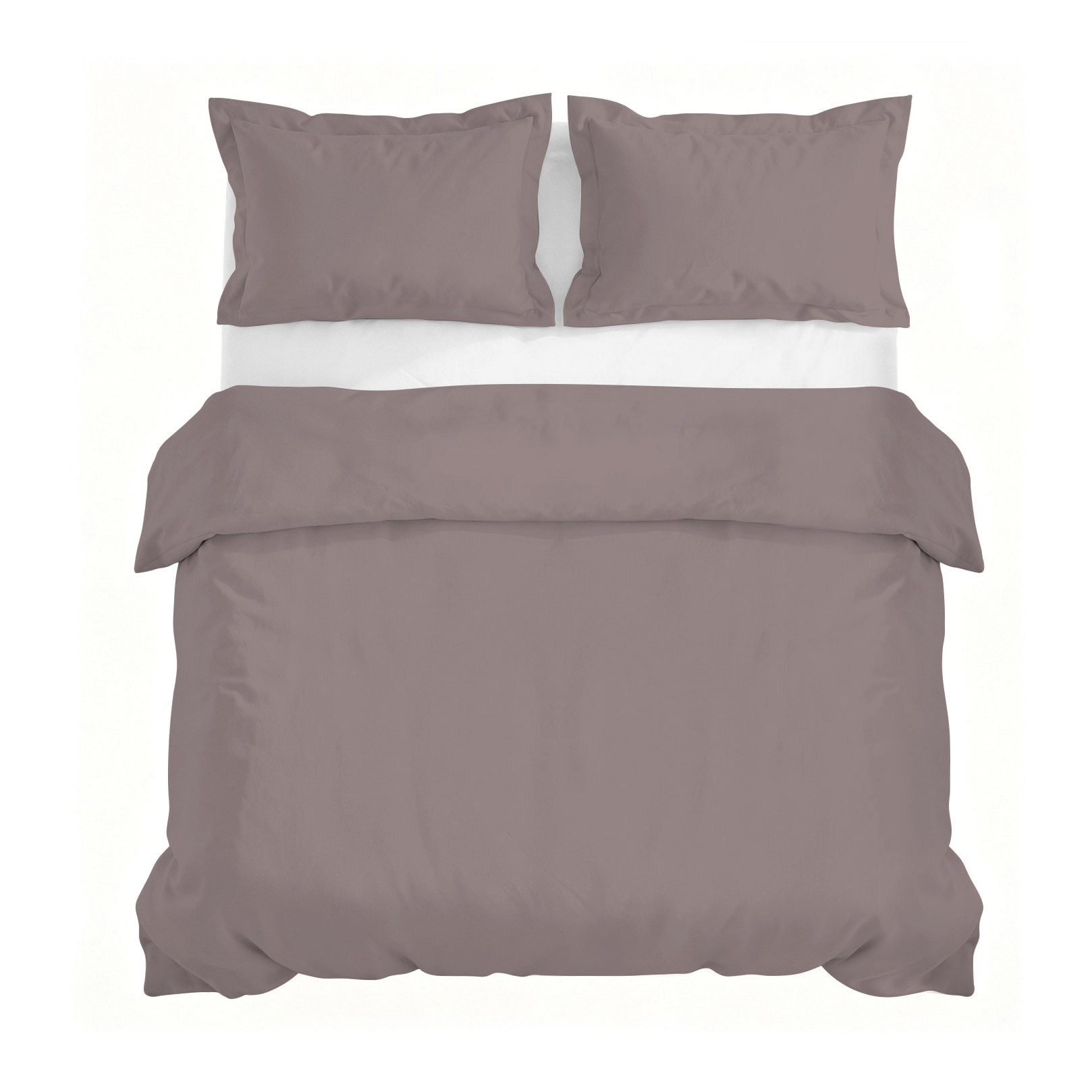 PARURE COPRIPIUMINO RASO CLOE, 100% Raso di Cotone, Made in Italy - ROSA ANTICO