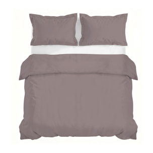 PARURE COPRIPIUMINO RASO CLOE, 100% Raso di Cotone, Made in Italy - ROSA ANTICO