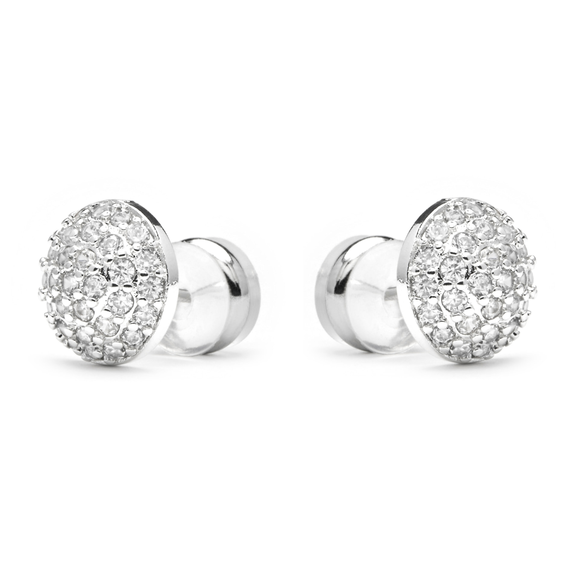 Pendientes acabado plata y Circonita Brillante