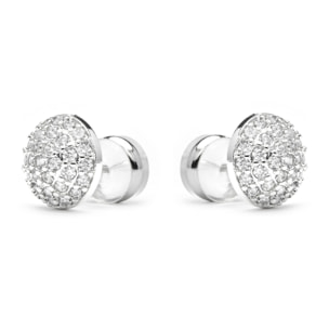 Pendientes acabado plata y Circonita Brillante