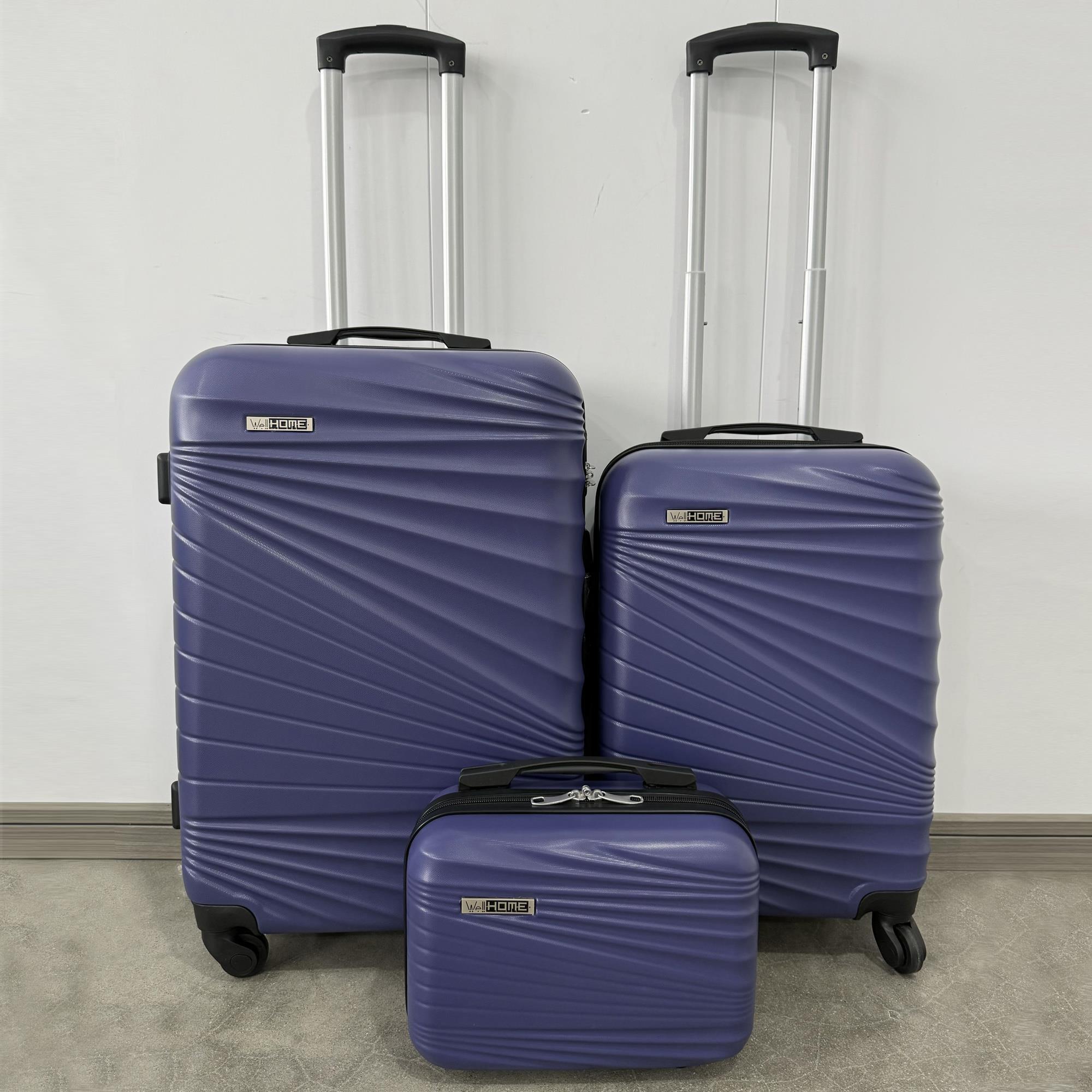 Juego de 3 maletas abs rígidas en azul future dusk