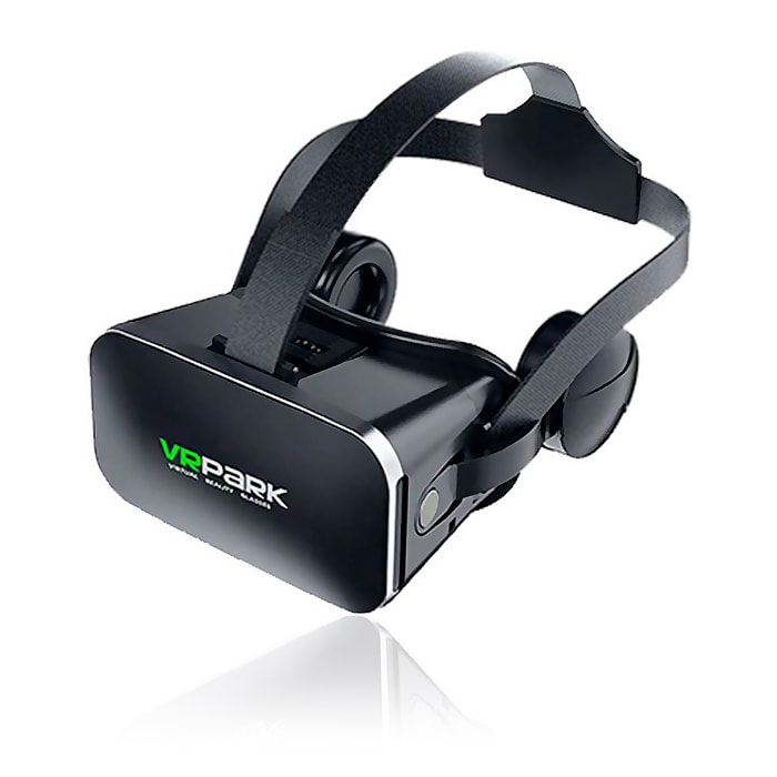 Gafas de realidad virtual J50. Auriculares bluetooth, vista panorámica 360º. Compatibles con IOS, Android.