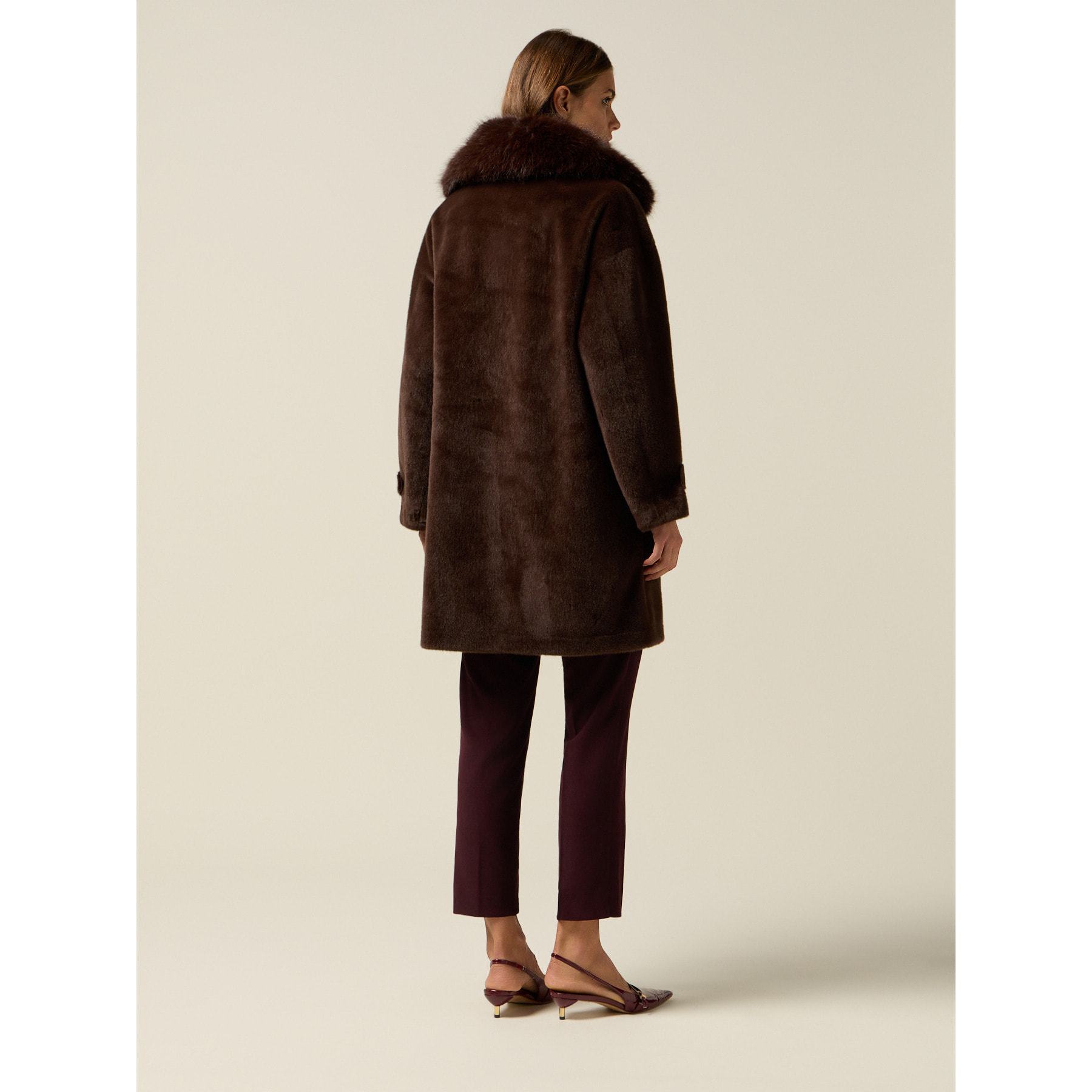 Oltre - Cappotto in tessuto morbido - Marrone