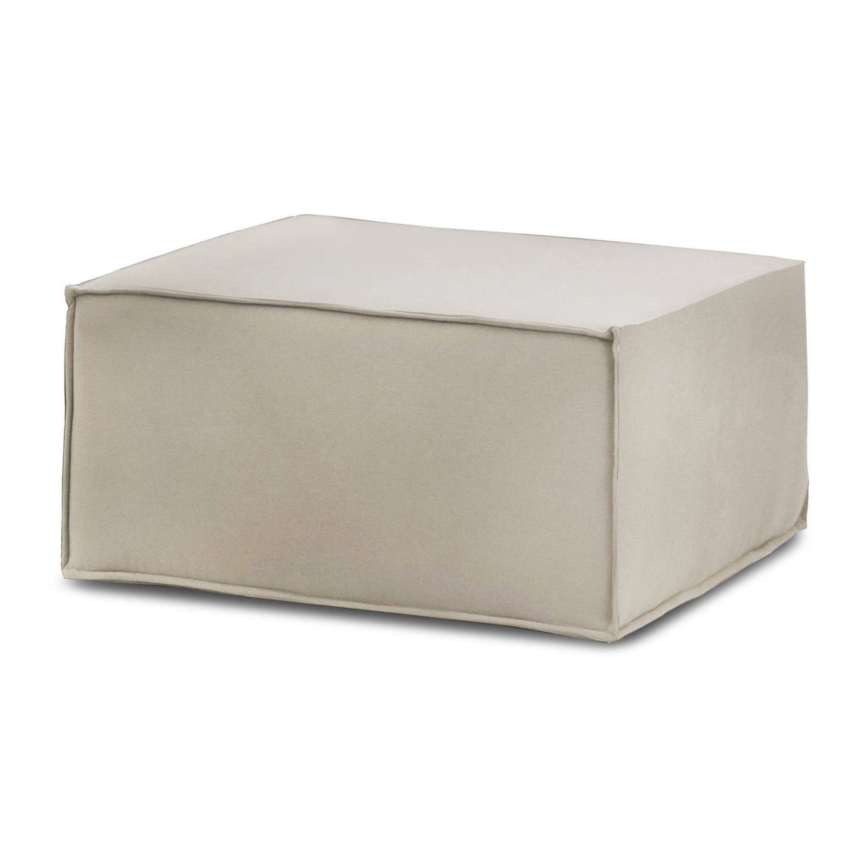 Pouf Barbara, Pouf da salotto, 100% Made in Italy, Poltroncina relax in tessuto imbottito, Cm 80x70h43, Tortora